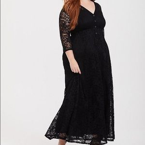 Black lace long  sleeve torrid dress